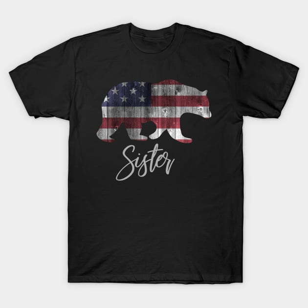 Sister Bear 4th of july flag american T-Shirt by sevalyilmazardal